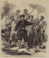 Die Revolution in Sizilien, La Masa, der sizilianische Guerillaführer, und Stab, in den Straßen von Palermo, 28. Mai